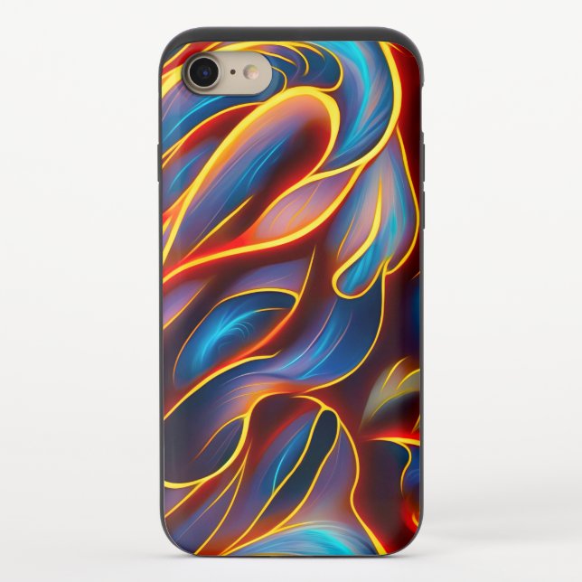 Abstract Swirl Blue Red Flames Uncommon iPhone Case (Back)