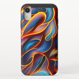 Abstract Swirl Blue Red Flames iPhone XR Slider Case