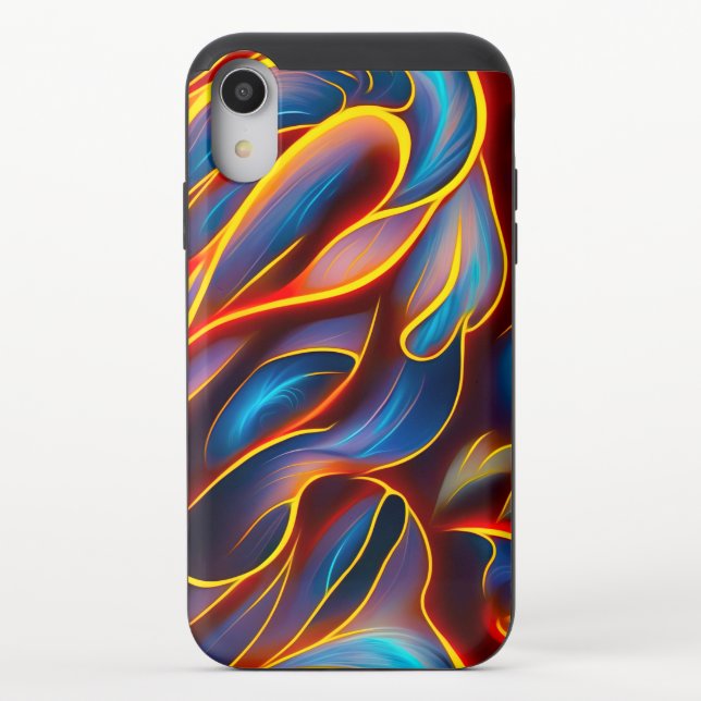 Abstract Swirl Blue Red Flames Uncommon iPhone Case (Back)