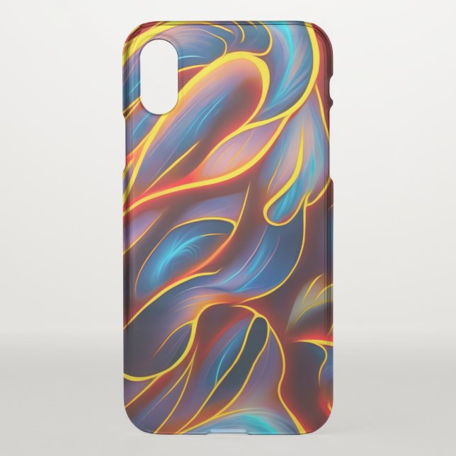 Abstract Swirl Blue Red Flames Uncommon iPhone Case (Back)