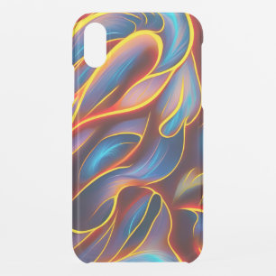 Abstract Swirl Blue Red Flames iPhone XR Case