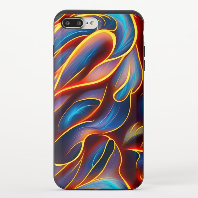 Abstract Swirl Blue Red Flames Uncommon iPhone Case (Back)