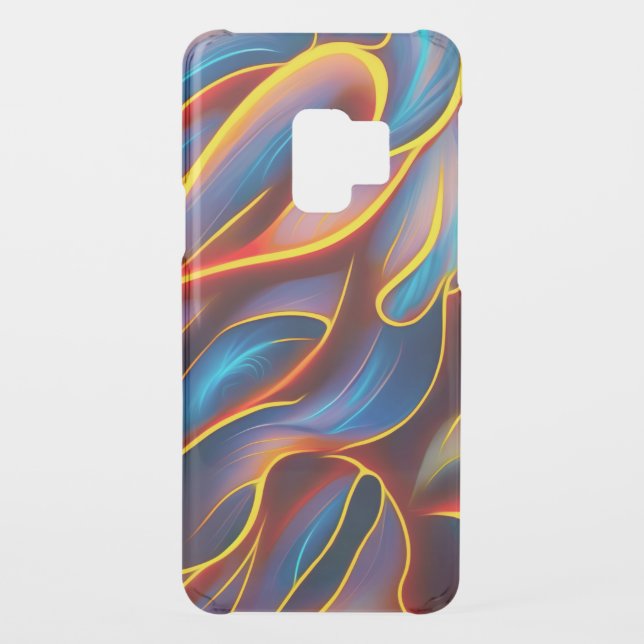 Abstract Swirl Blue Red Flames Uncommon Samsung Galaxy Case (Back)