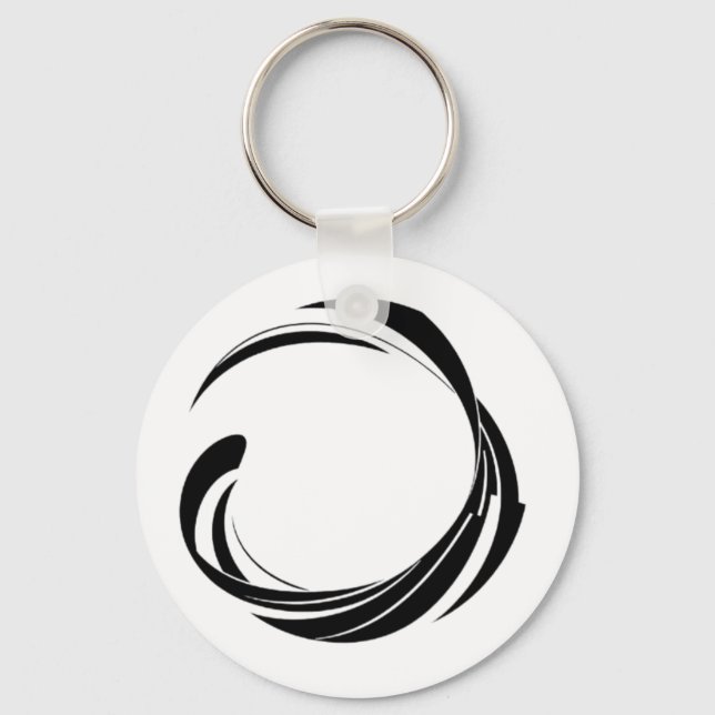 Abstract Swirl Circle Design – curved ring artwork Keychain (Front)
