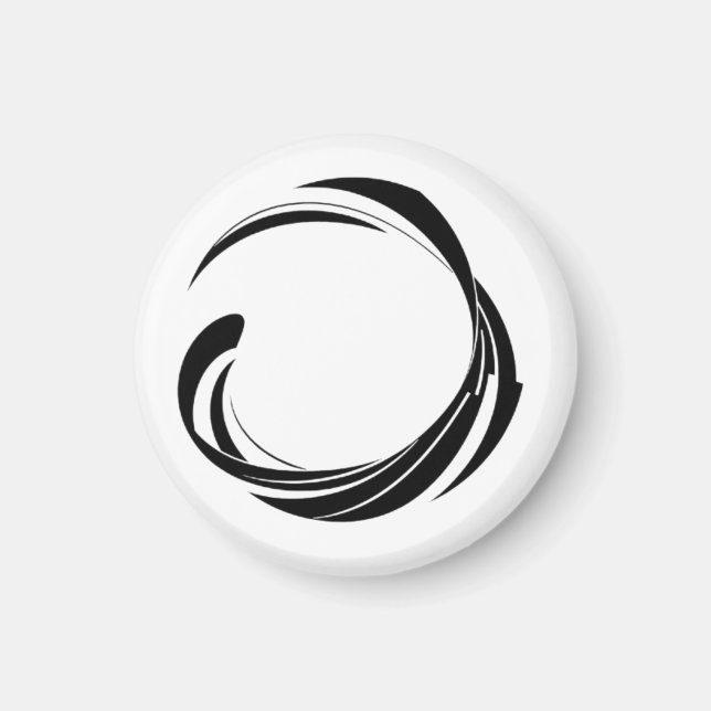 Abstract Swirl Circle Design – curved ring artwork Magnet (Front)