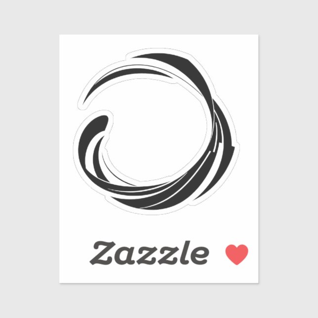 Abstract Swirl Circle Design – curved ring artwork Sticker (Sheet)