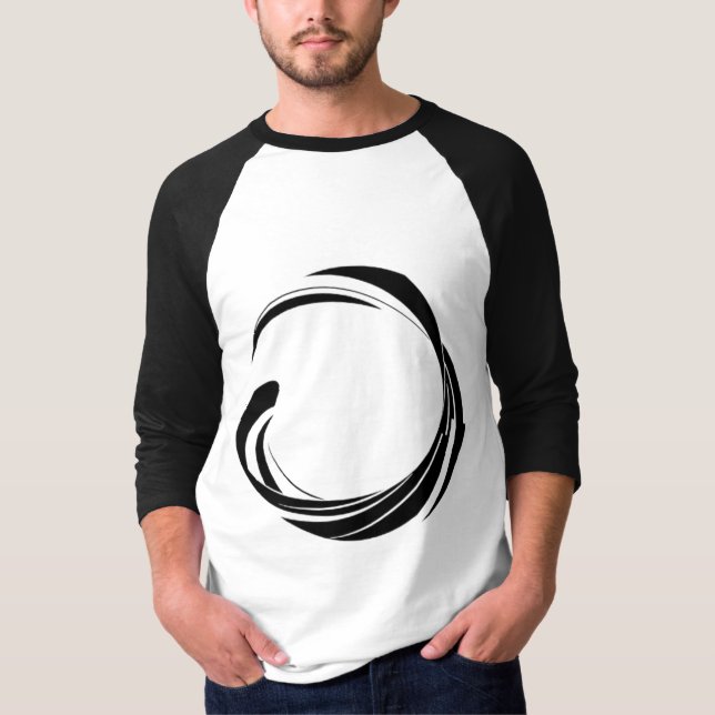 Abstract Swirl Circle Design – curved ring artwork T-Shirt (Front)