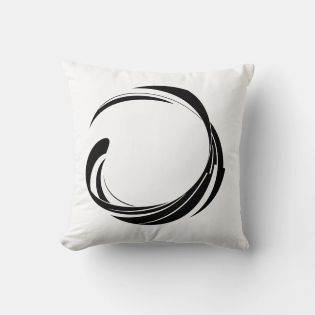 Abstract Swirl Circle Design – curved ring artwork Throw Pillow (Front)