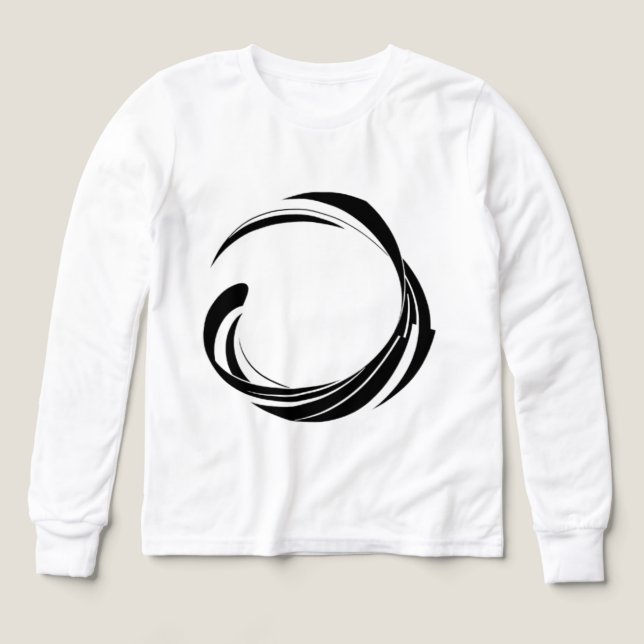 Abstract Swirl Circle Design – curved ring artwork Tri-Blend Shirts (Design Front)
