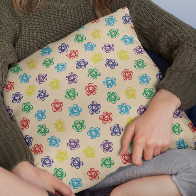 Abstract swirl colorful simple circle pattern throw pillow (Creator Uploaded)