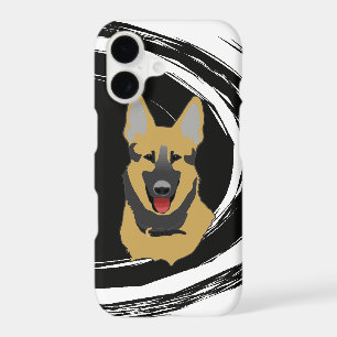 Abstract Swirl German Shepherd Dog iPhone 17 Case