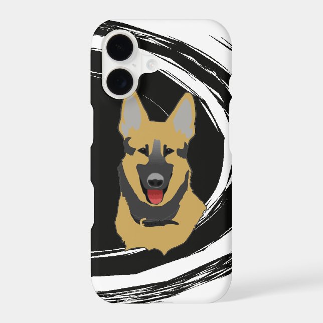 Abstract Swirl German Shepherd Dog iPhone Case (Back)