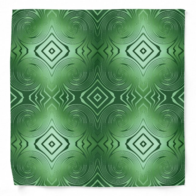 abstract swirl green pattern bandana (Front)