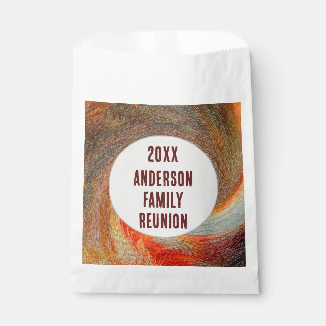 Abstract Swirl Groovy Annual Family Reunion Favor Bag (Front)