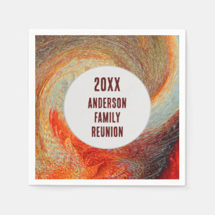 Abstract Swirl Groovy Annual Family Reunion Napkins