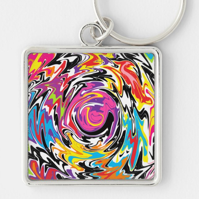 Abstract Swirl Keychain (Front)