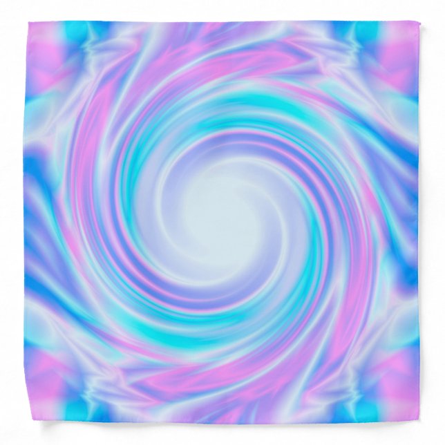 Abstract swirl liquid pastel purple colors print bandana (Front)