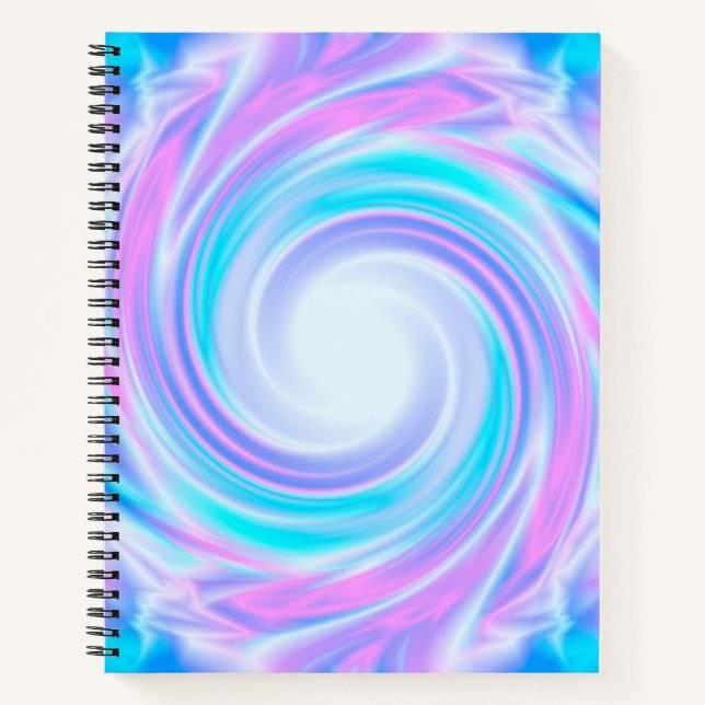 Abstract swirl liquid pastel purple colors print notebook (Front)