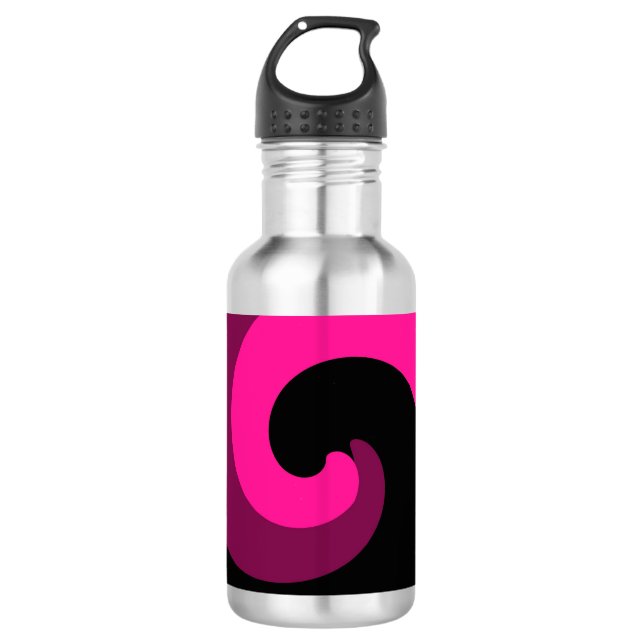 Abstract Swirl Motif Retro Water Bottle (Front)