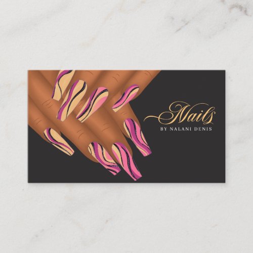 Abstract Swirl Nail Artist  Business Card