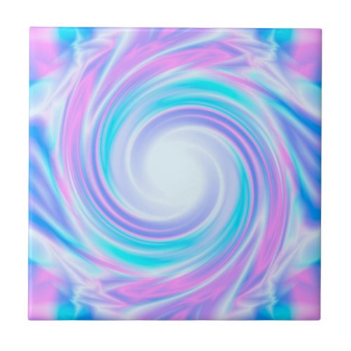 Abstract swirl pastel purple colors print ceramic tile