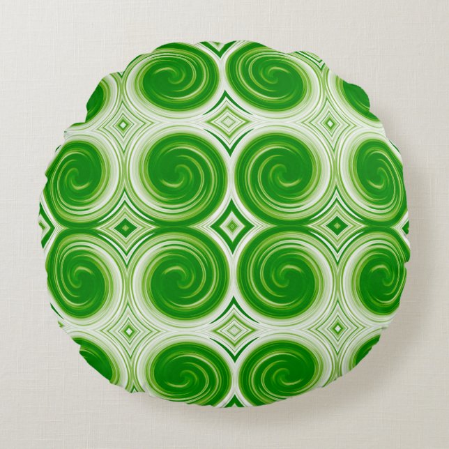 Abstract Swirl Pattern #36 Round Pillow (Front)