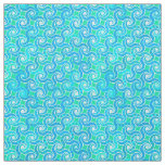 Abstract Swirl pattern - Blue, Jade green &amp; White Fabric