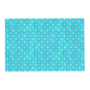 Abstract Swirl pattern - Blue, Jade green & White Placemat