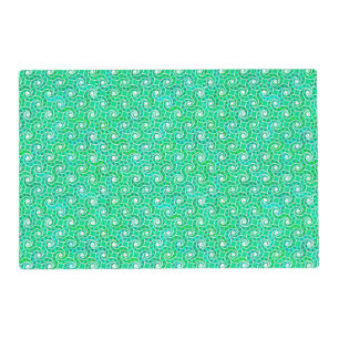 Abstract swirl pattern - shades of jade green placemat