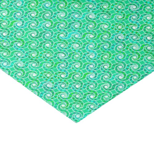 Abstract swirl pattern _ shades of jade green tissue paper