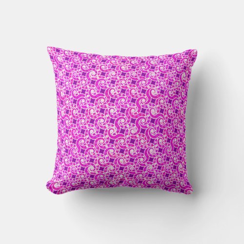 Abstract swirl pattern _ shades of purple throw pillow