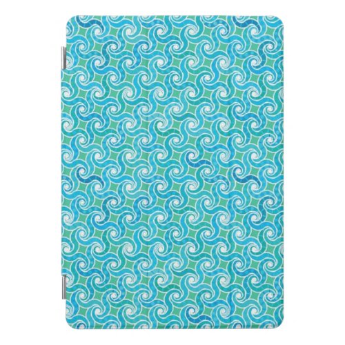 Abstract swirl pattern turquoise green blue iPa iPad Pro Cover