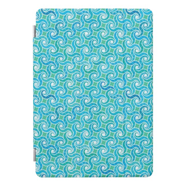 Abstract swirl pattern, turquoise, green, blue iPa iPad Pro Cover (Front)
