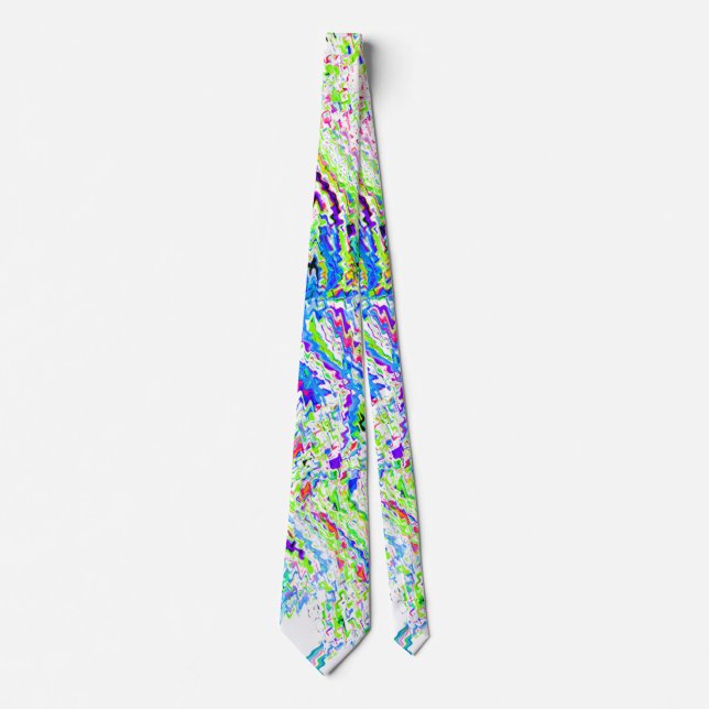 Abstract Swirl Patterns Colorful Bright Multicolor Neck Tie (Front)