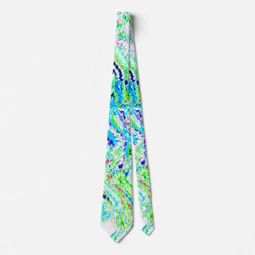 Abstract Swirl Patterns Colorful Green Blue Gift Neck Tie