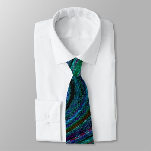 Abstract Swirl Patterns Green Blue Colorful Swirls Neck Tie