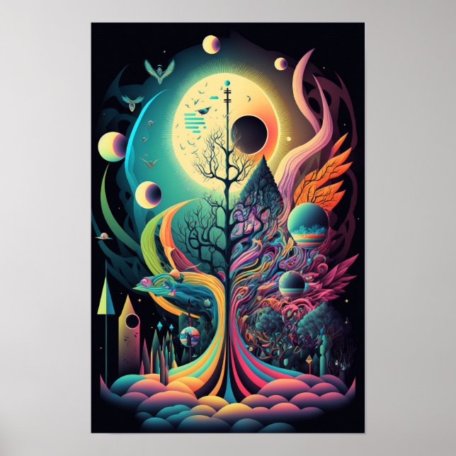 Abstract Swirl Poster | Retro Psychedelic 6 (Front)
