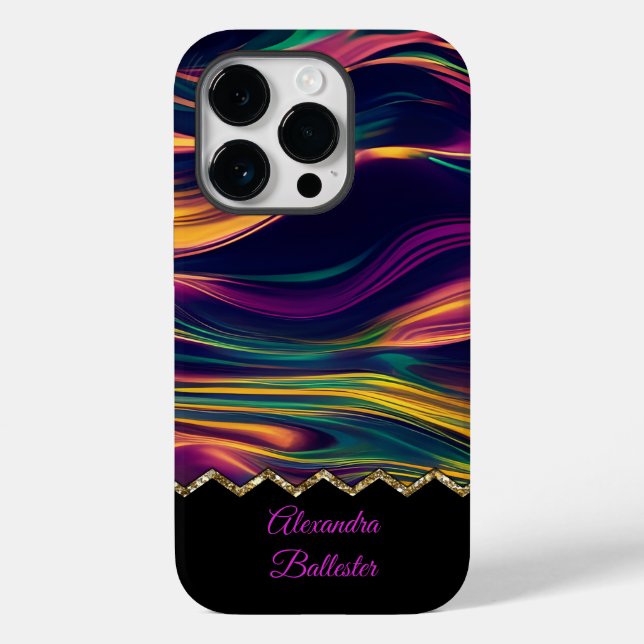 Abstract Swirl Purple Gold Green Pink yellow Case-Mate iPhone Case (Back)