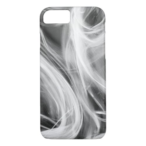 abstract swirl smoke pattern on black iPhone 87 case