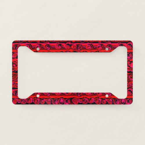 Abstract Swirl Stripe License Plate Frame