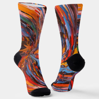 Abstract Swirling Colorful Paint Artwork Socks