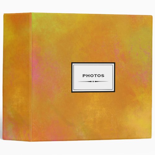 Abstract Swirling Colors in Orange Yellow and Pink 3 Ring Binder