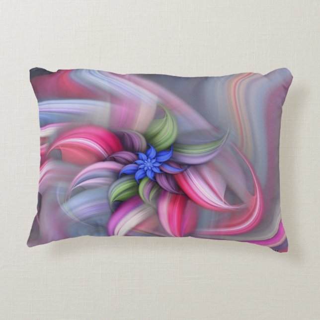 Abstract swirling flower decorative pillow (Back)