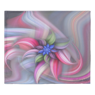 Abstract swirling flower duvet cover
