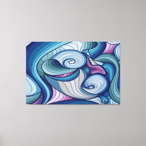 Abstract swirling interlocking design on canvas print