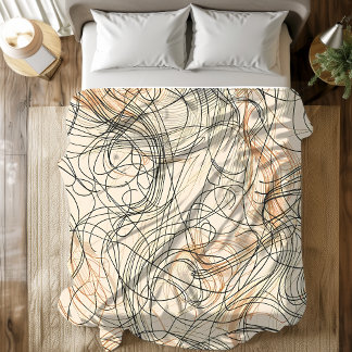 Abstract Swirling Lines Pattern  Duvet Cover