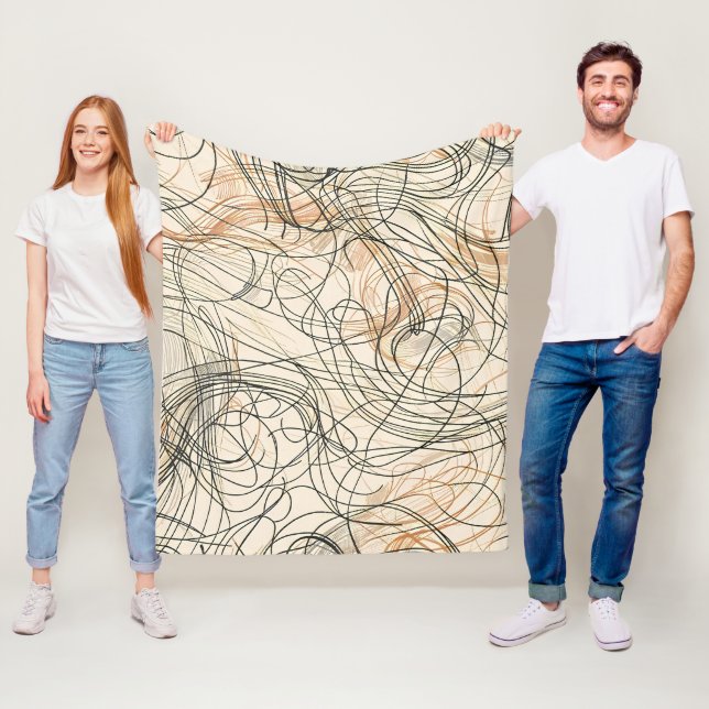 Abstract Swirling Lines Pattern  Fleece Blanket (In Situ)