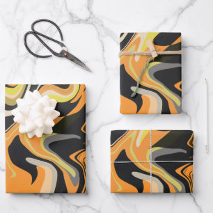Abstract Swirling Pattern in Earthy Tones Wrapping Paper Sheets