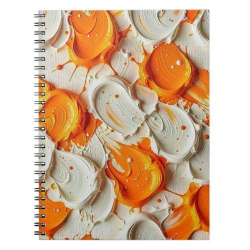 Abstract Swirling Teal and Orange Glossy Fluid Spl Notebook