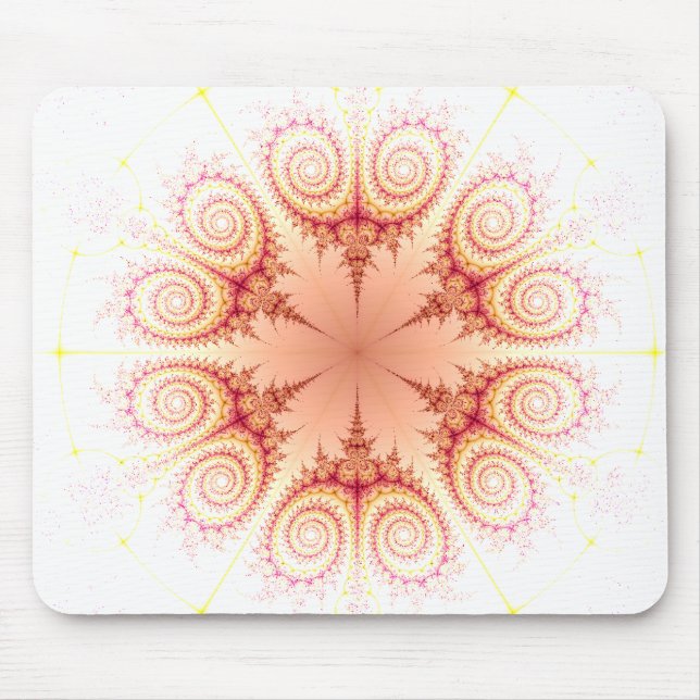 Abstract swirls flower Fractal design Mouse Pad (Front)